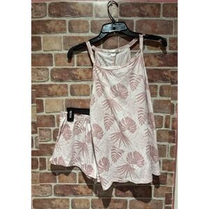 Flora Pajama Set Women's Size M Pink&White Floral Themed Stretch Breathable Cozy